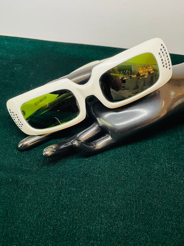 1960’s White Sunglasses with Rhinestones